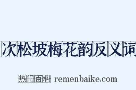 次松坡梅花韵反义词是什么意思的图片
